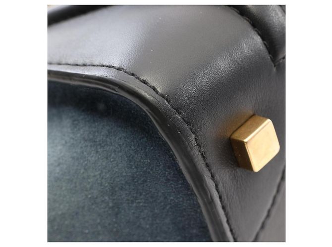 Céline  mala de mão Celine Luggage Mini Shopper Preto Azul Bege - vista 9
