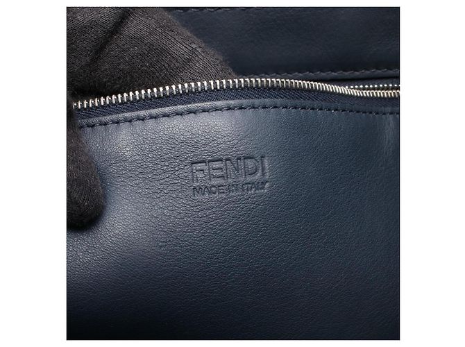 Borsa Shopping All-in-One Fendi Nero Blu navy - vista 4