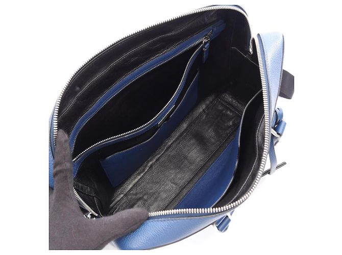 Sac à main et porte-documents 2-en-1 Prada VITELLO GRAIN Bleu - vue 3