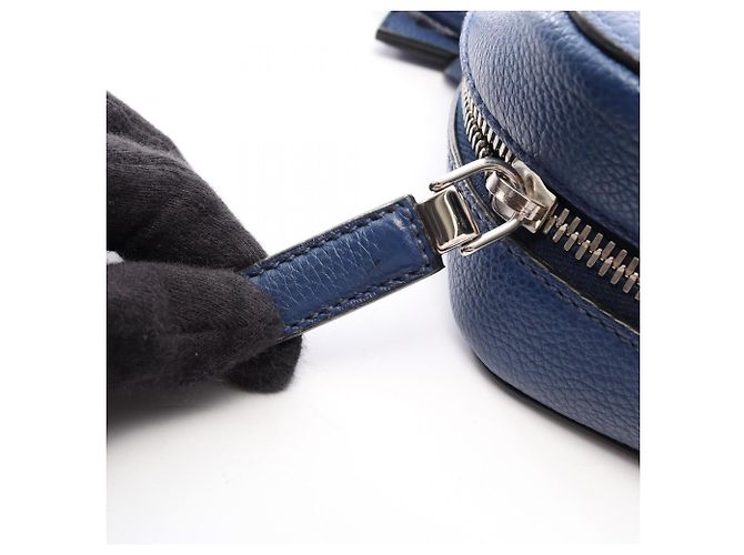 Sac à main et porte-documents 2-en-1 Prada VITELLO GRAIN Bleu - vue 7