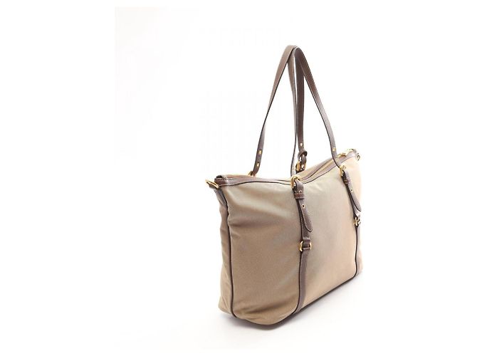 Saco Tote 2-Way Prada Logo Jacquard Marrom Bege - vista 2