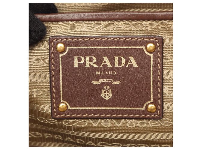 Saco Tote 2-Way Prada Logo Jacquard Marrom Bege - vista 4