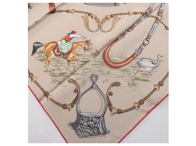 Hermès Pañuelo Hermes Carre 70 Pampa Multicolor Beige - vista 4