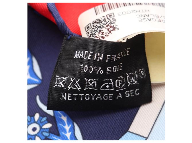 Hermès Hermes Carre 90 La Source de Pegase Schal Rot Blau - Ansicht 3