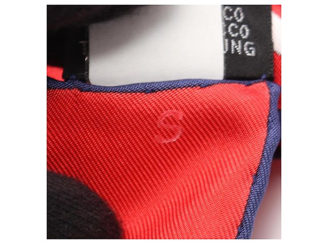 Hermès Hermes Carre 90 La Source de Pegase Schal Rot Blau - Ansicht 6