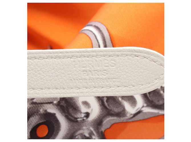 Hermès Bolsa de Ombro Hermes Silky City PM Branco Multicor Laranja - vista 4