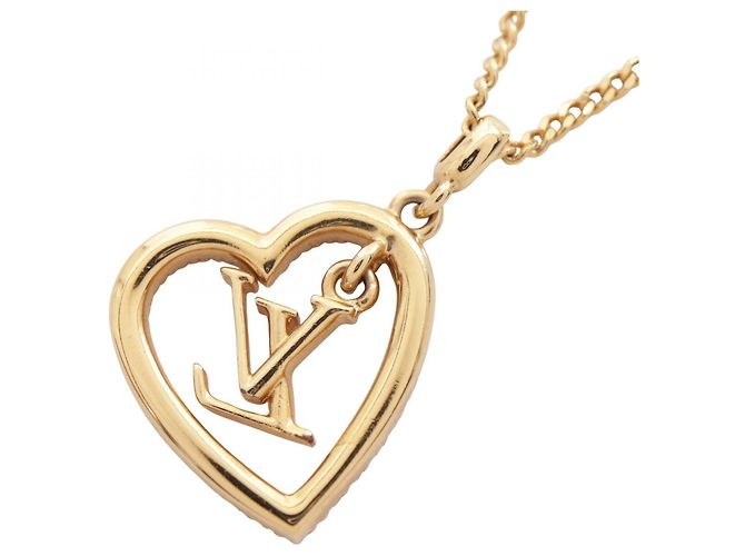 Collier My LV Heart Louis Vuitton Doré - vue 2