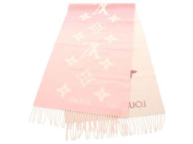 Bufanda de cachemira Louis Vuitton Reykjavik Gradient Monogram Rosa Beige - vista 2
