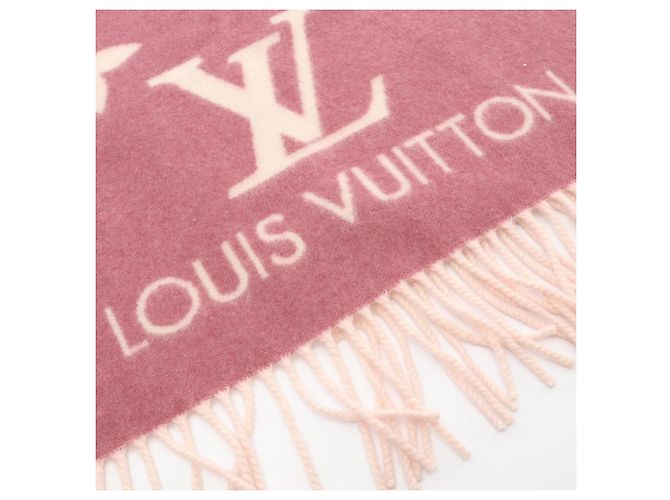 Bufanda de cachemira Louis Vuitton Reykjavik Gradient Monogram Rosa Beige - vista 5