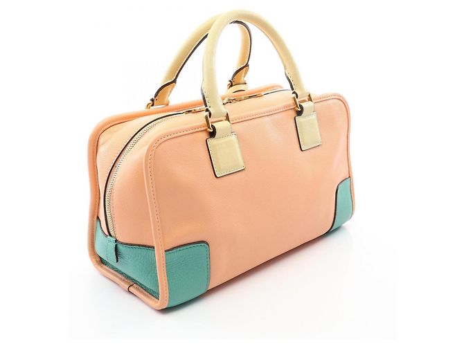 Borsa Loewe Amazona 28 Rosa Verde Giallo - vista 2