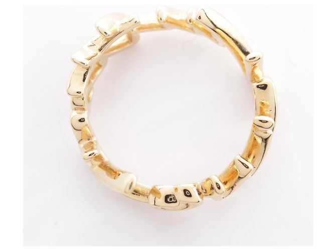 Anel de banda Louis Vuitton LV Script banhado a ouro Dourado - vista 6