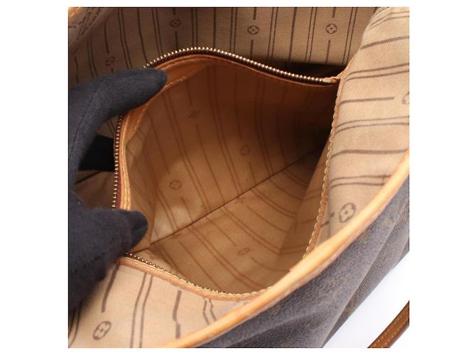 Borsa Tote Louis Vuitton Neverfull MM Monogram Marrone Monogramma - vista 6