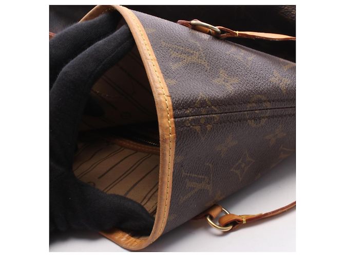 Borsa Tote Louis Vuitton Neverfull MM Monogram Marrone Monogramma - vista 8