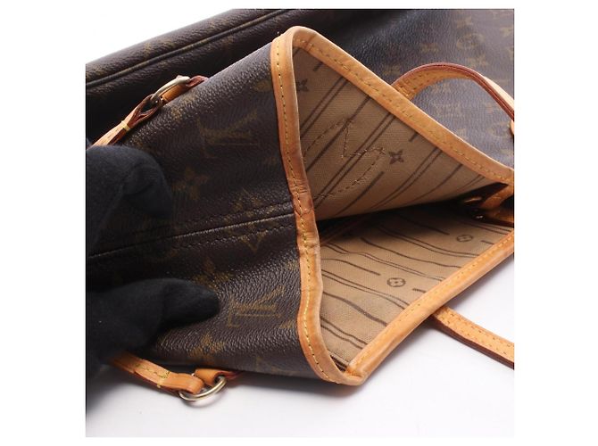 Borsa Tote Louis Vuitton Neverfull MM Monogram Marrone Monogramma - vista 9