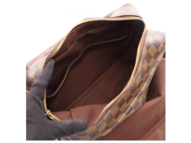 Bolsa de Ombro Louis Vuitton Naviglio Damier Ebene Marrom - vista 3