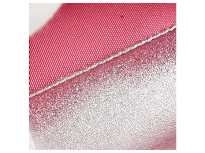 Chanel CC Kartenetui mit Klappe aus gestepptem Lammleder Silber - Ansicht 4
