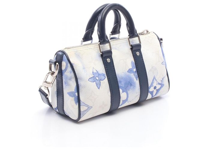 Borsa a mano 2 vie Louis Vuitton Keepall XS Bianco Multicolore Blu navy - vista 2
