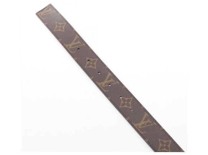 Louis Vuitton Ceinture LV Initials Monogram Reversible Leather Belt Castaño Roja Monograma - vista 3