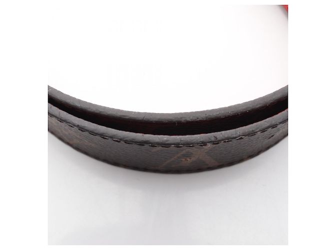 Louis Vuitton Ceinture LV Initials Monogram Reversible Leather Belt Castaño Roja Monograma - vista 8