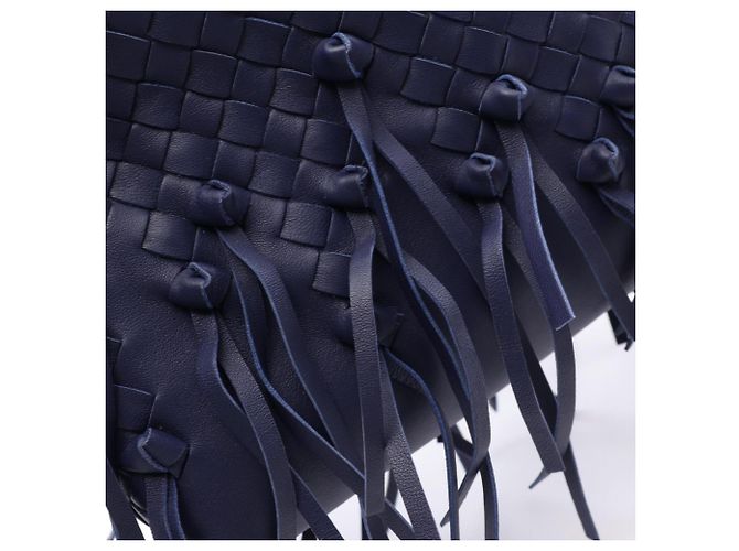 Borsa a tracolla Bottega Veneta Intrecciato Navy - vista 6