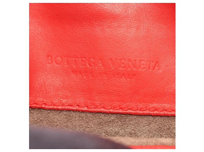 Borsa a tracolla Bottega Veneta Intrecciato in pelle rossa - vista 5