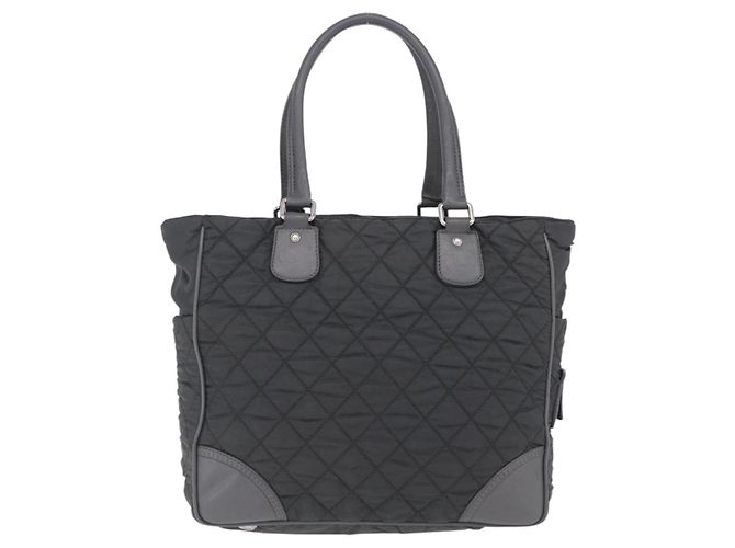 Chanel Vintage CC Quilted Nylon Medium Marrone - vista 2