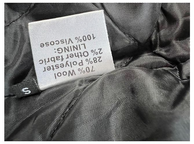 Autre Marque Capa Rodebjer em lã preta com riscas cinzentas Preto Cinza - vista 5