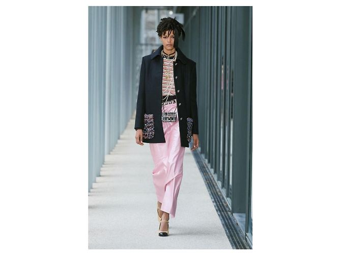 Chanel Sublime Abrigo Corto de Lana y Tweed Bordado Negro Multicolor - vista 2