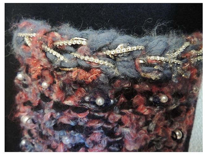 Chanel Sublime Abrigo Corto de Lana y Tweed Bordado Negro Multicolor - vista 7