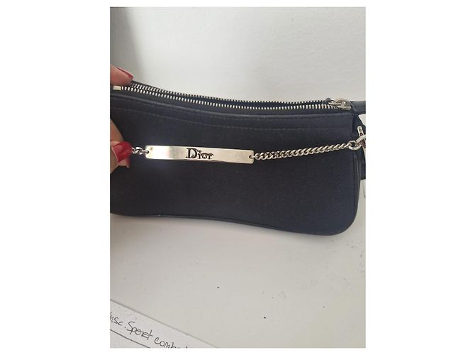 Borsa a tracolla Dior in tela nera - vista 2