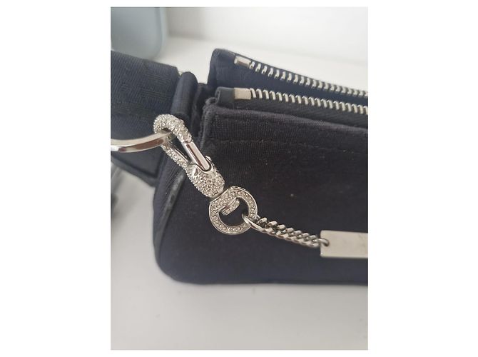 Borsa a tracolla Dior in tela nera - vista 3