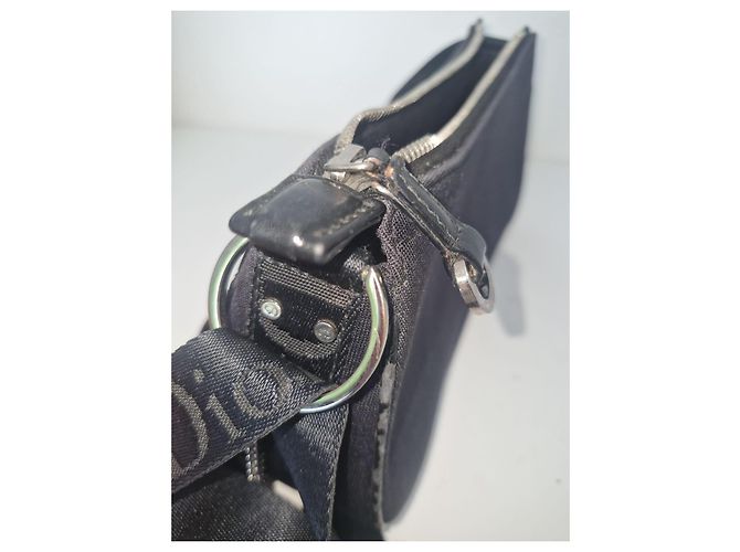 Borsa a tracolla Dior in tela nera - vista 4
