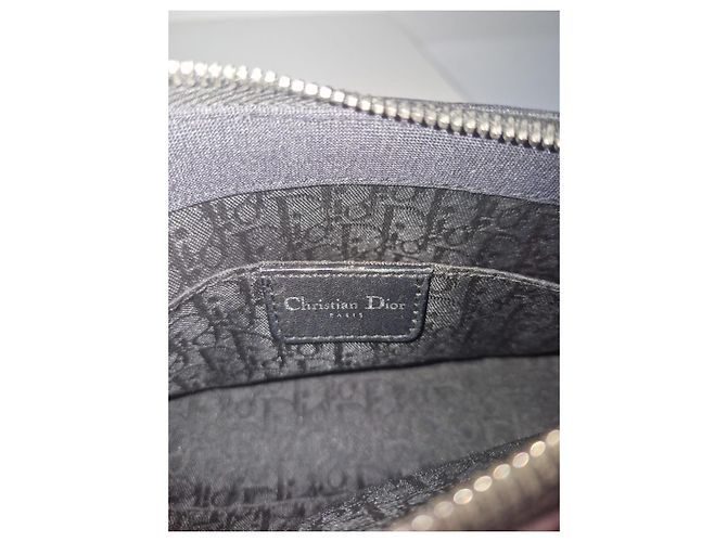 Borsa a tracolla Dior in tela nera - vista 6