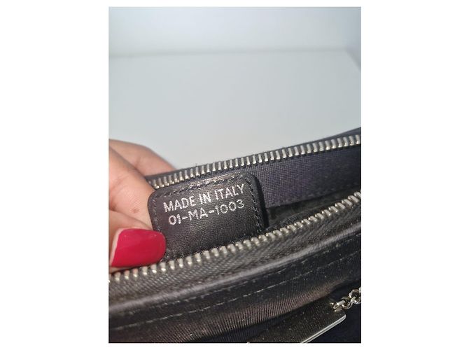 Borsa a tracolla Dior in tela nera - vista 7