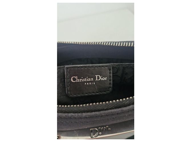 Borsa a tracolla Dior in tela nera - vista 8
