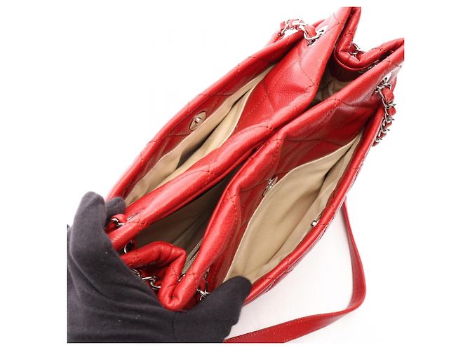 Borsa Tote Chanel Matelassé rossa Rosso - vista 12