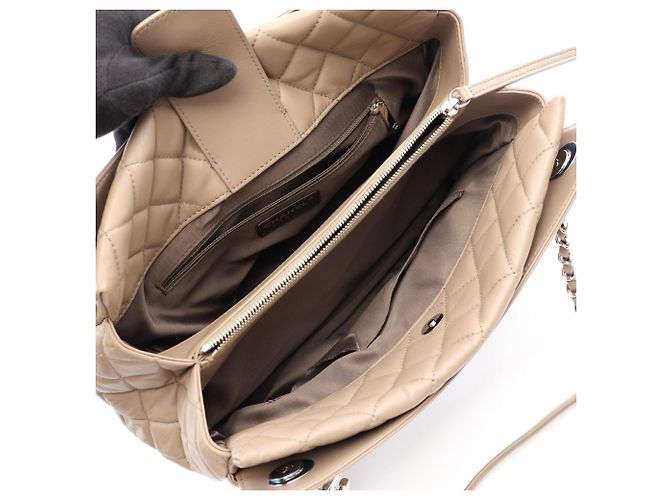 Sac cabas Chanel Matelassé Beige - vue 3