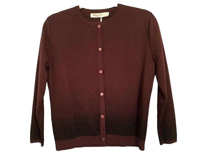 Christian Dior Cardigan aus Schurwolle Dunkelbraun - Ansicht 10