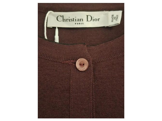Christian Dior Cardigan aus Schurwolle Dunkelbraun - Ansicht 11