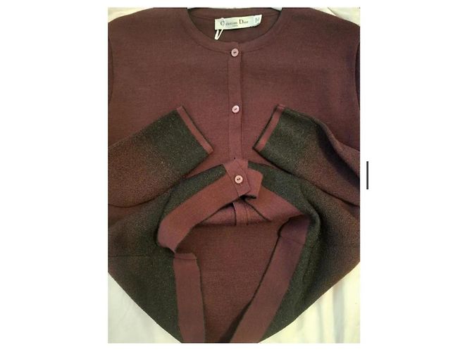 Christian Dior Cardigan aus Schurwolle Dunkelbraun - Ansicht 7