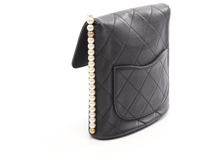 Borsa a spalla Chanel Matelassé con perle finte Nero - vista 2