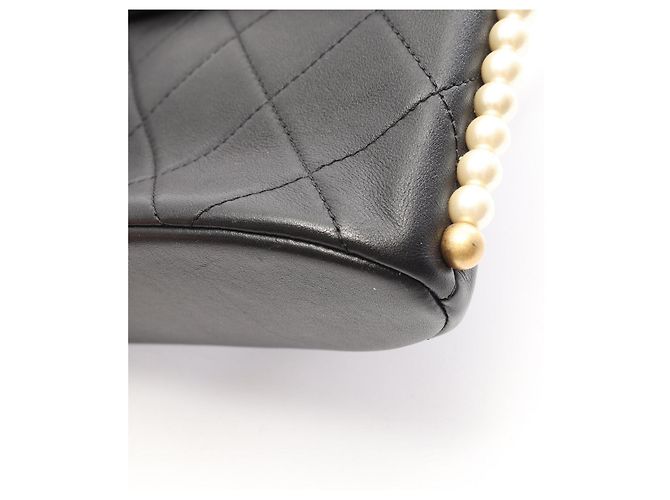 Borsa a spalla Chanel Matelassé con perle finte Nero - vista 7