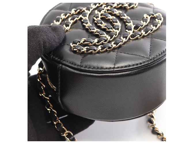 Borsa a spalla rotonda Chanel Matelassé Nero - vista 6