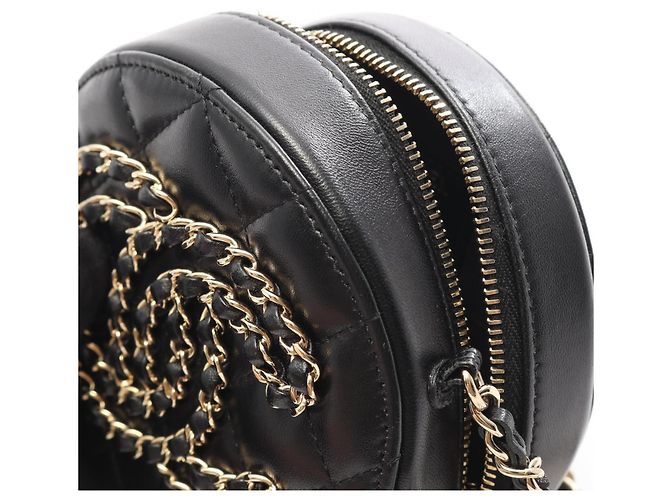 Borsa a spalla rotonda Chanel Matelassé Nero - vista 7