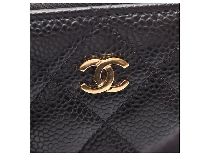 Portafoglio lungo Chanel Matelassé in pelle caviale nera Nero - vista 8