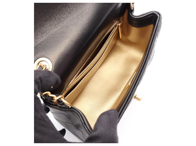 Bolso de hombro Chanel Mini Matelassé Negro - vue 3