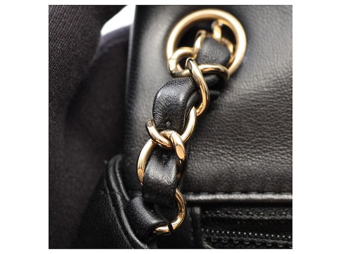 Chanel Mini Matelassé Shoulder Bag in Black Lambskin - view 11