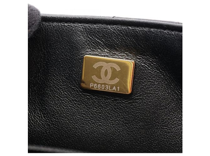 Chanel Mini Matelassé Shoulder Bag in Black Lambskin - view 5