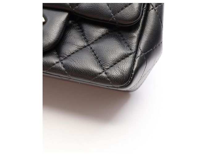 Chanel Mini Matelassé Shoulder Bag in Black Lambskin - view 7