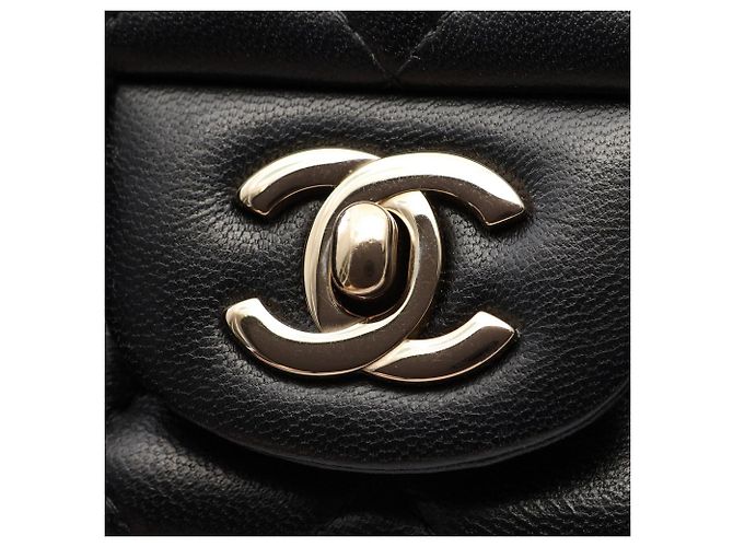 Chanel Mini Matelassé Shoulder Bag in Black Lambskin - view 9